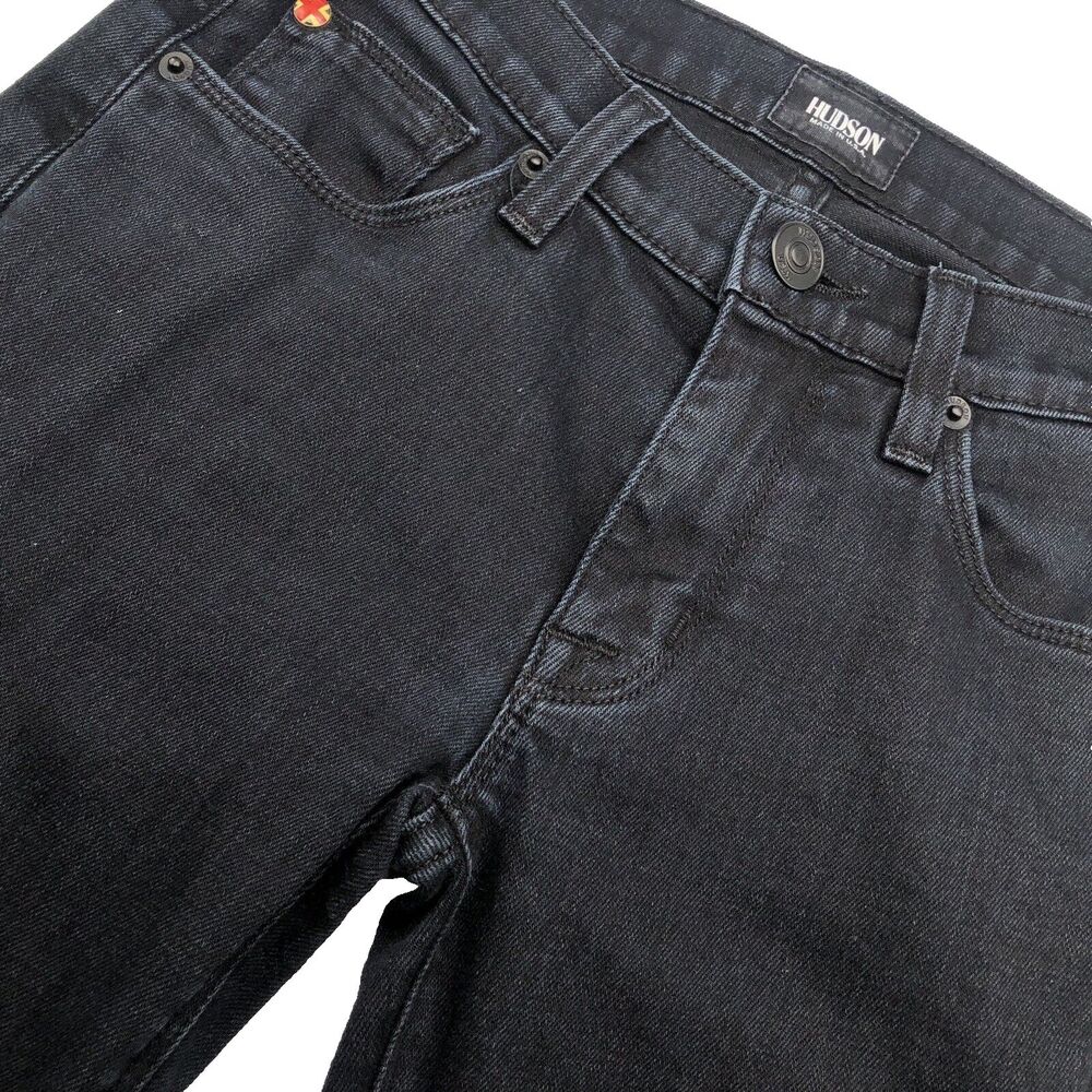 Hudson Women's Colette Mid Rise Skinny Jeans Size 27 Black Ankle Cropped
